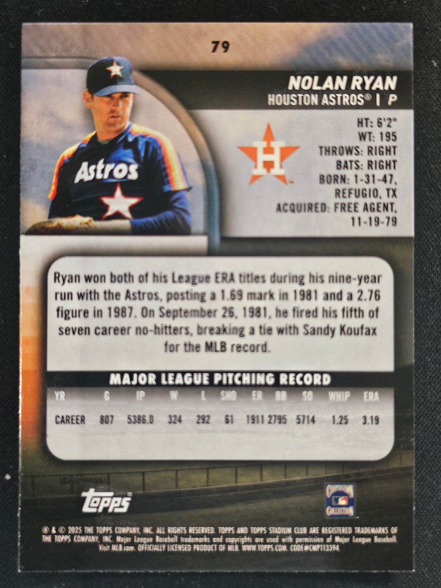 2025 Stadium Club #79 Nolan Ryan