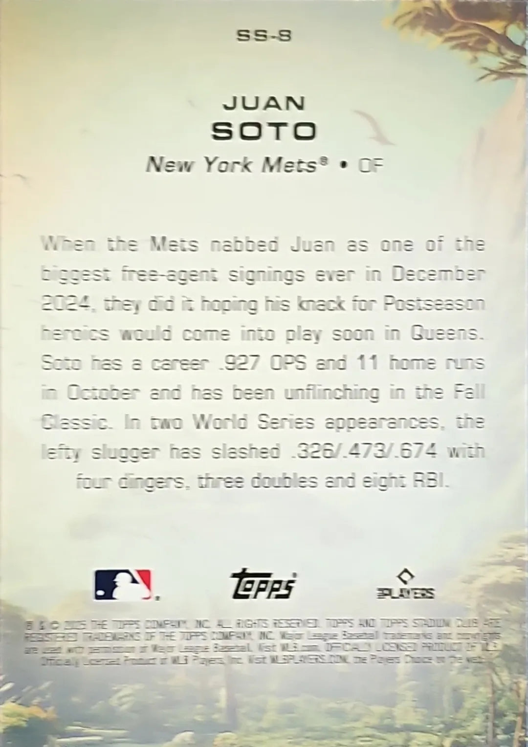 2025 Stadium Club #SS-8 Juan Soto Savage Sluggers