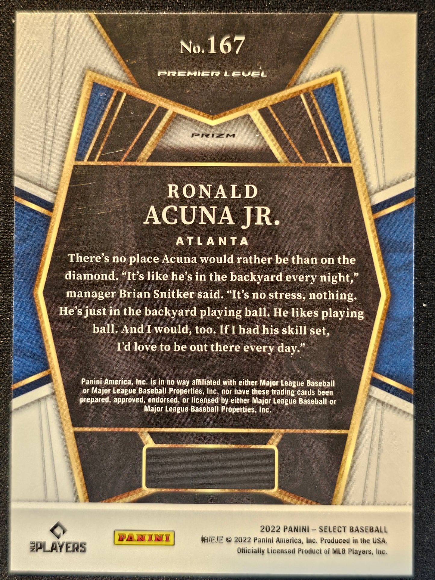 2022 Panini Select #167 Ronald Acuna Jr. Scope