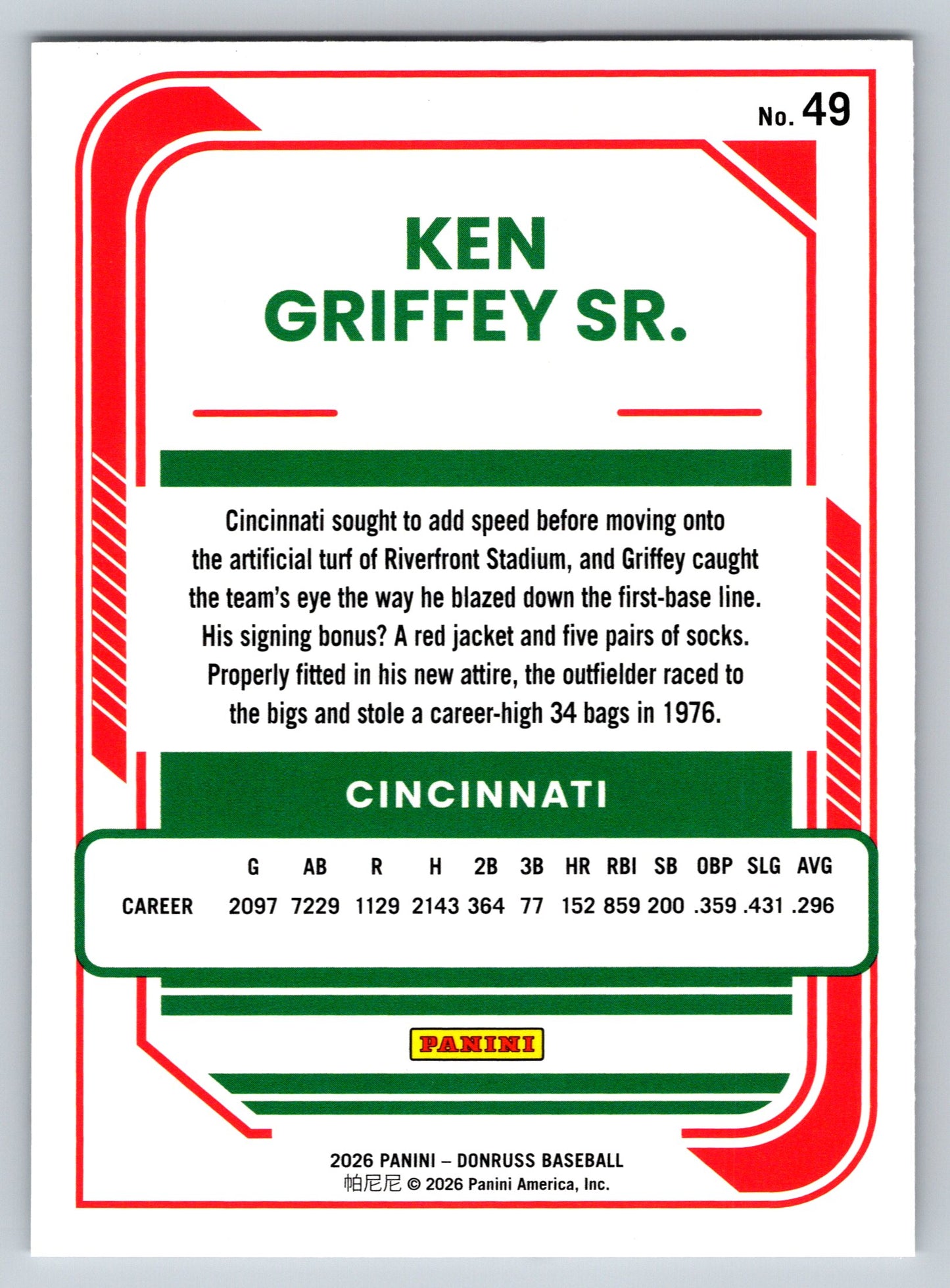2026 Donruss #49 Ken Griffey Sr.