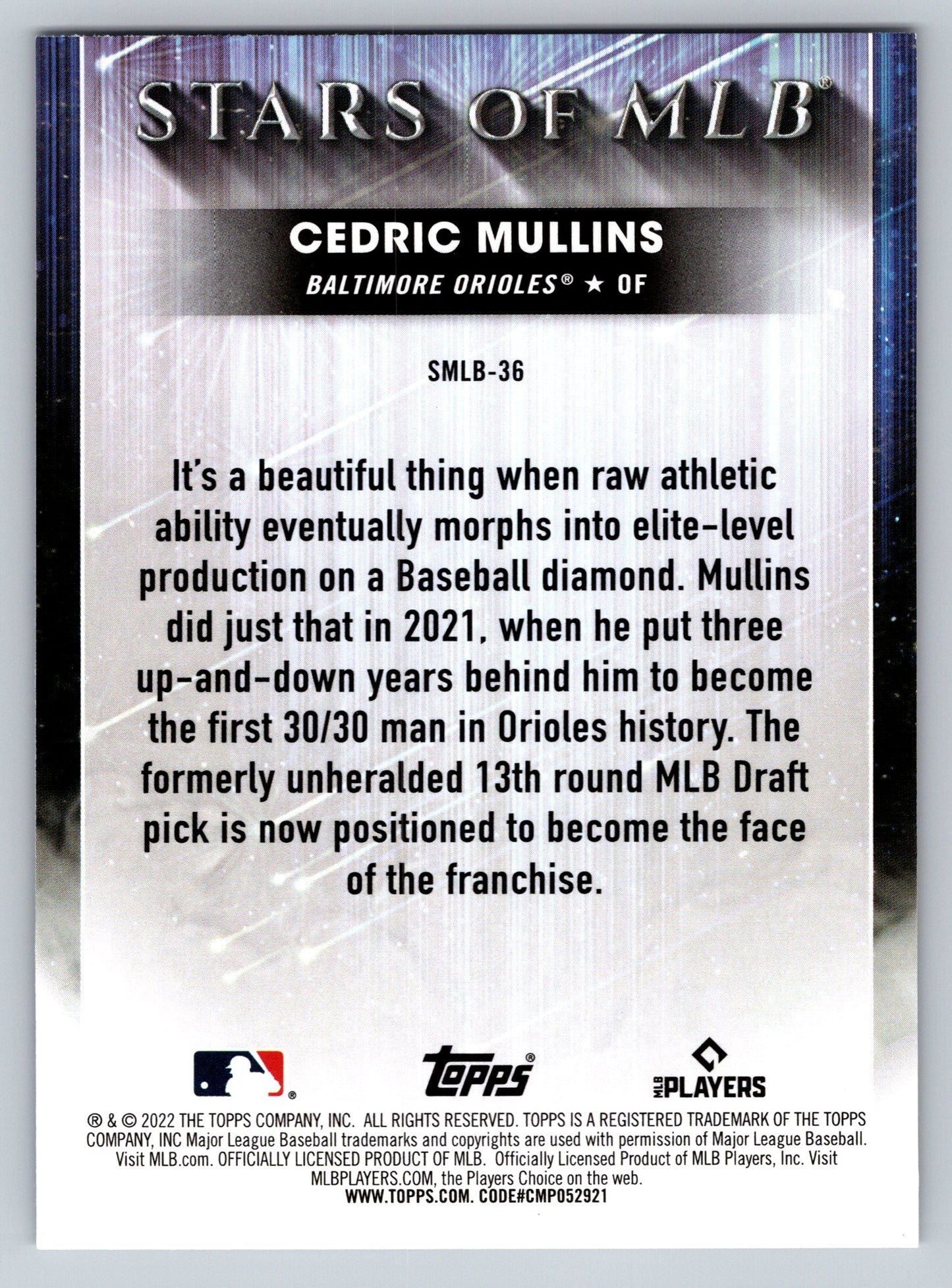 2022 Topps #SMLB-36 Cedric Mullins Stars of MLB