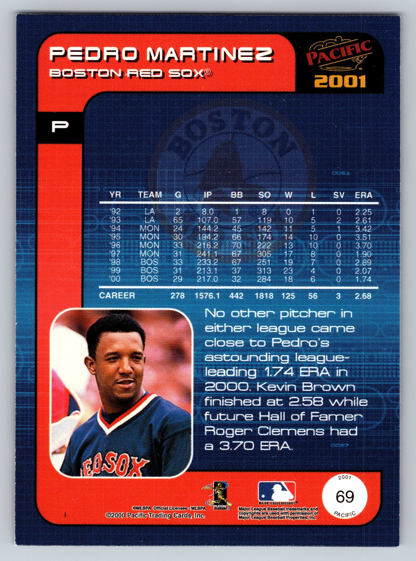 2001 Pacific #69 Pedro Martinez