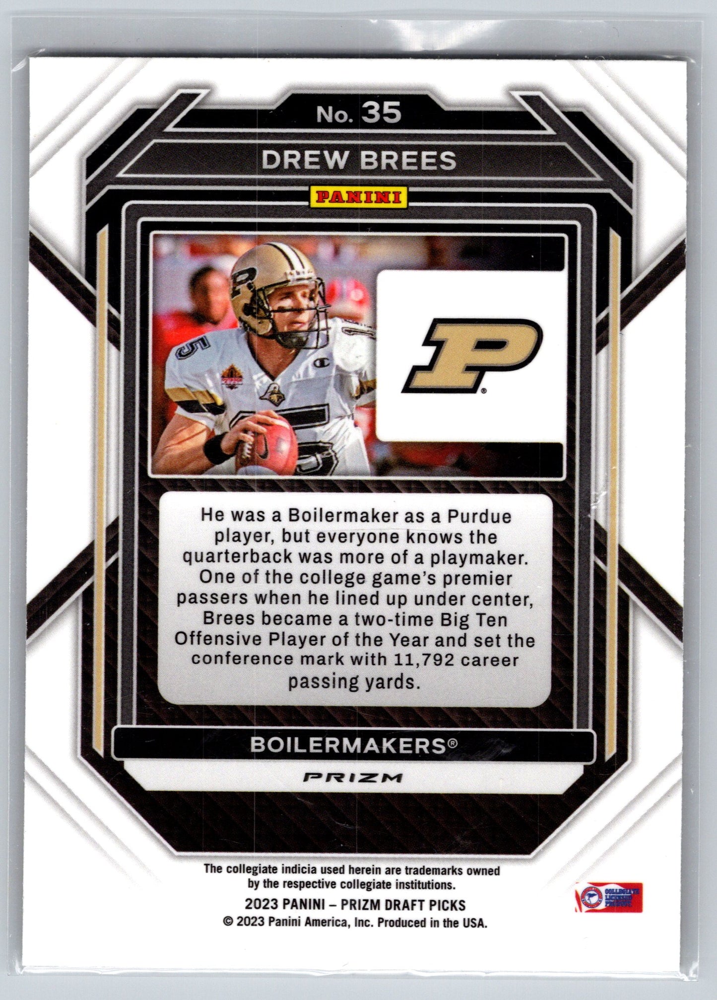 2023 Panini Prizm Draft Picks #35 Drew Brees Prizms Gold Ice