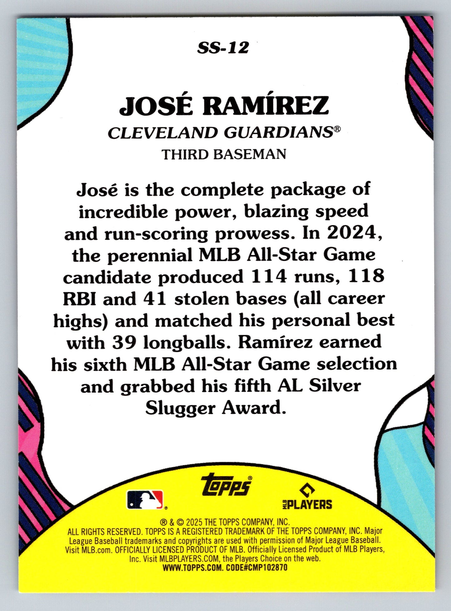 2025 Topps #SS-12 José Ramírez Summer Superstars
