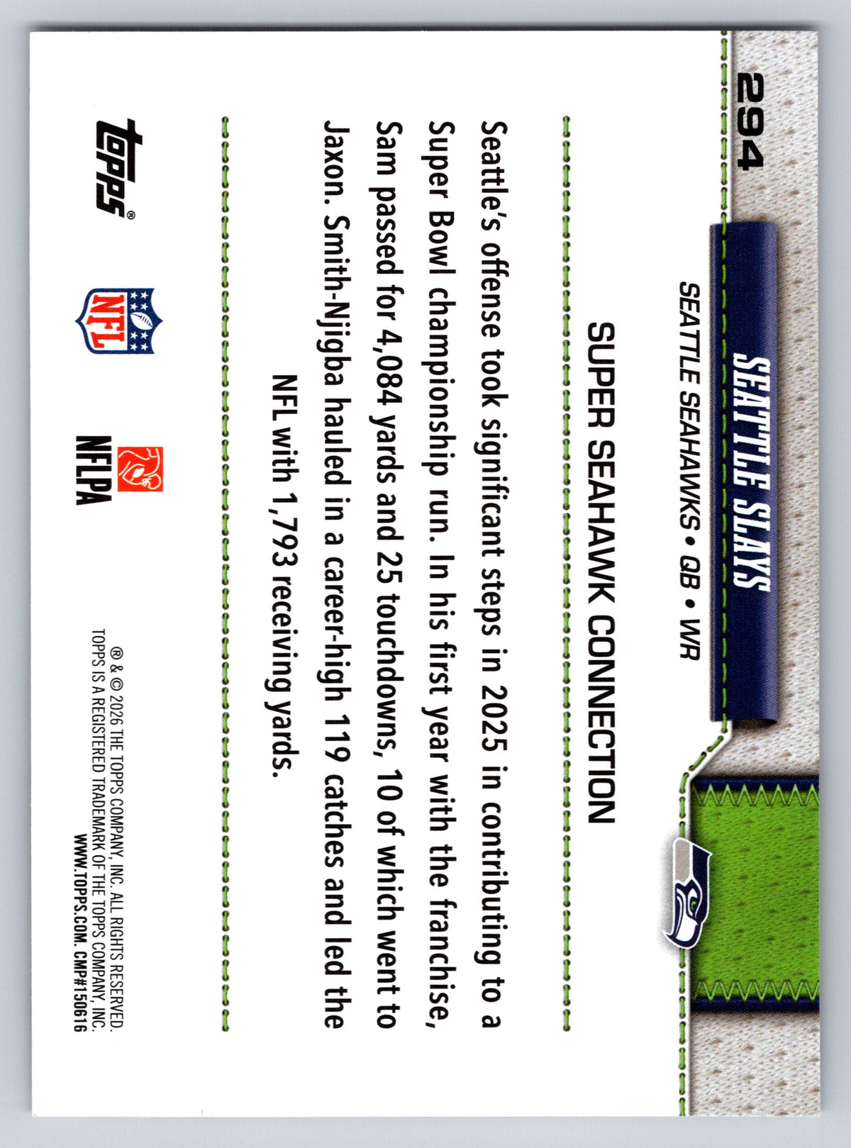 2026 Topps Flagship #294 Seattle Slays