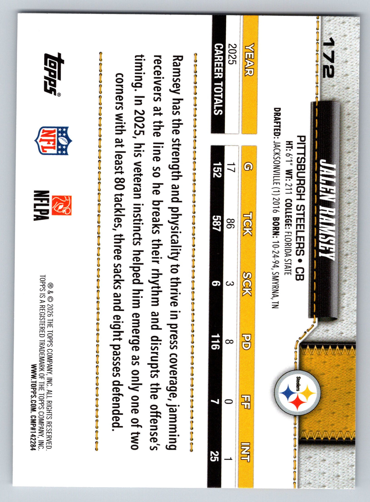2026 Topps Flagship #172 Jalen Ramsey
