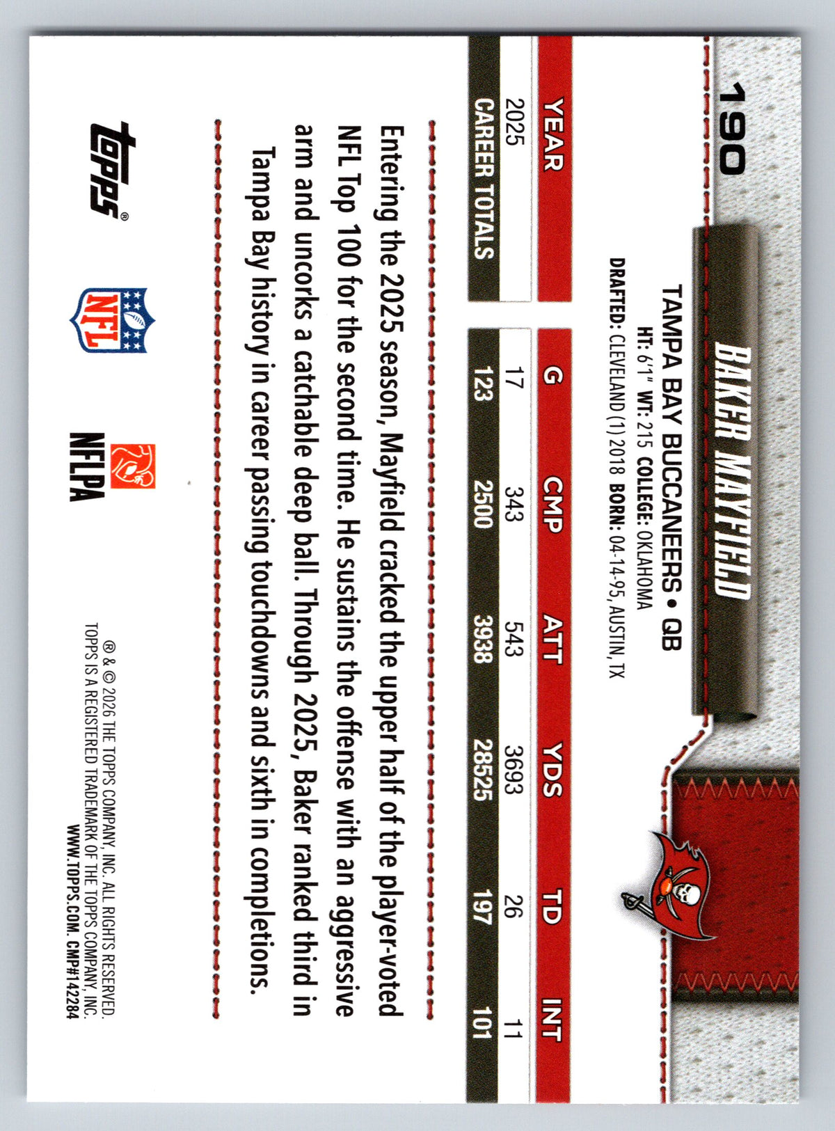 2026 Topps Flagship #190 Baker Mayfield