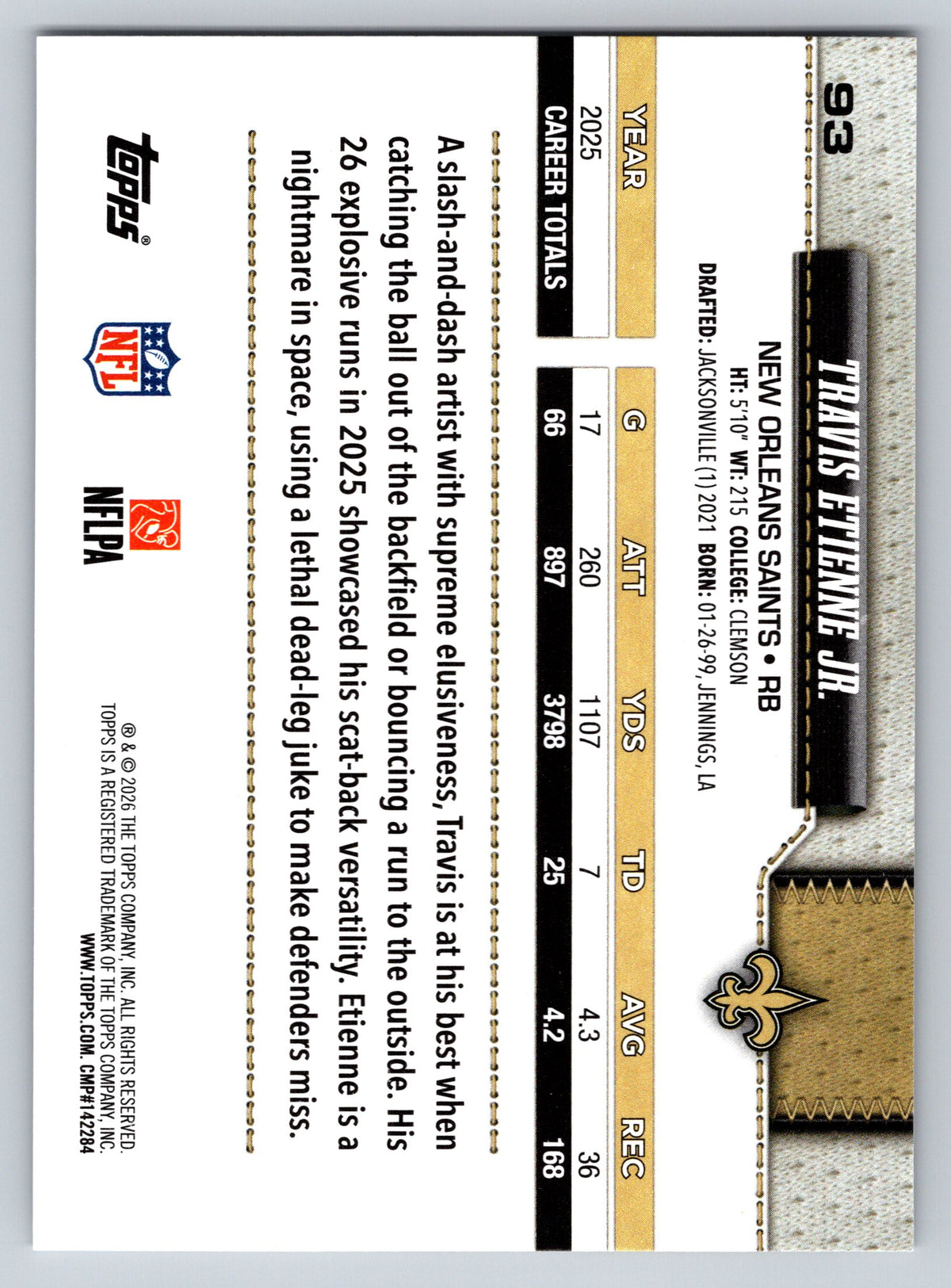 2026 Topps Flagship #93 Travis Etienne Jr.