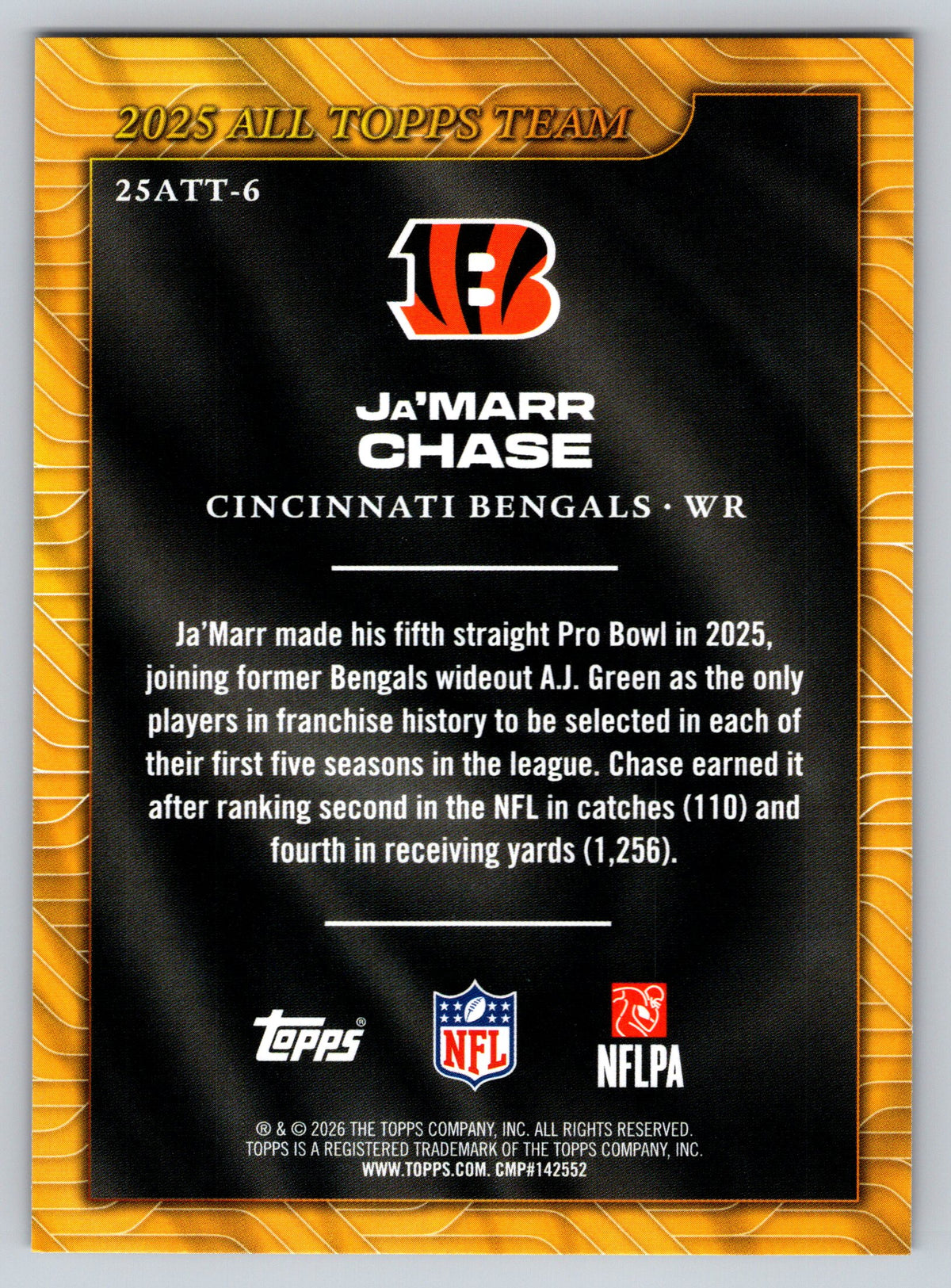 2026 Topps Flagship #25ATT-6 Ja'Marr Chase 2025 All Topps Team