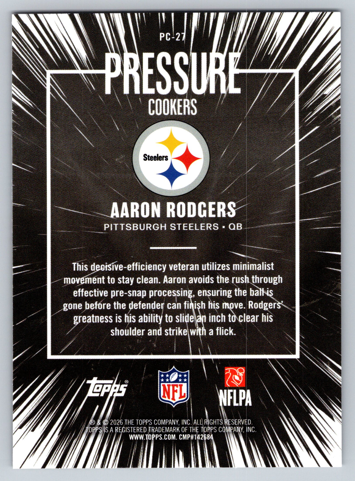 2026 Topps Flagship #PC-27 Aaron Rodgers Pressure Cookers