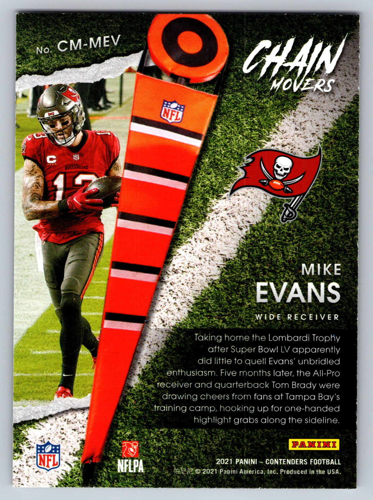 2021 Panini Contenders #CM-MEV Mike Evans Chain Movers
