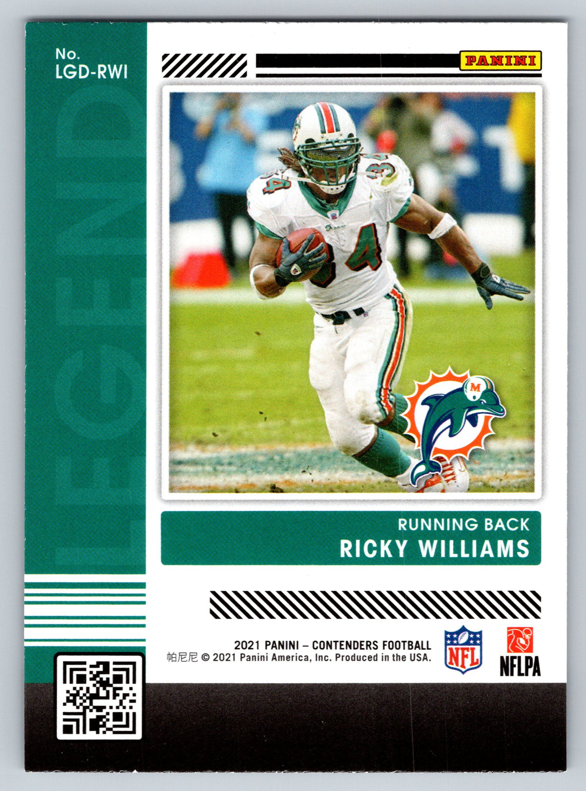 2021 Panini Contenders #LGD-RWI Ricky Williams Legendary Contenders