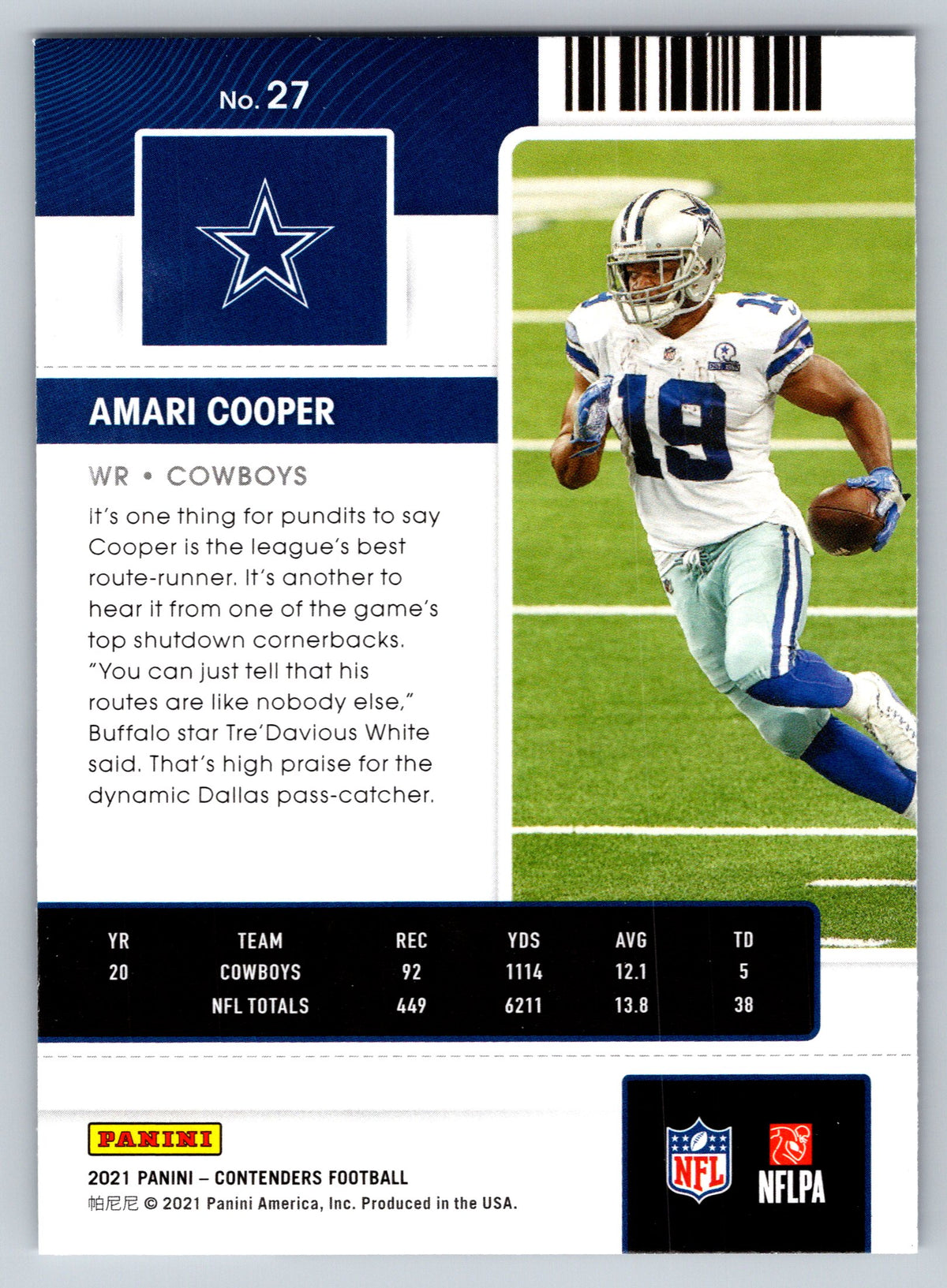 2021 Panini Contenders #27 Amari Cooper