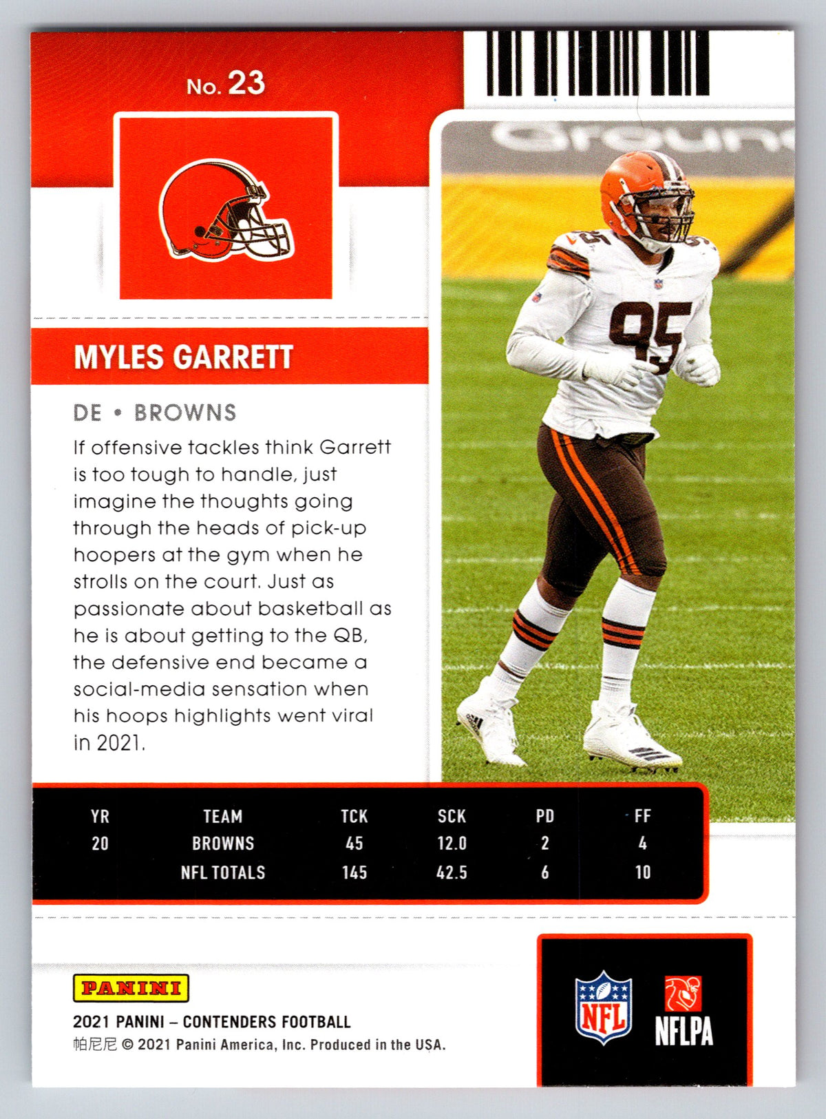 2021 Panini Contenders #23 Myles Garrett