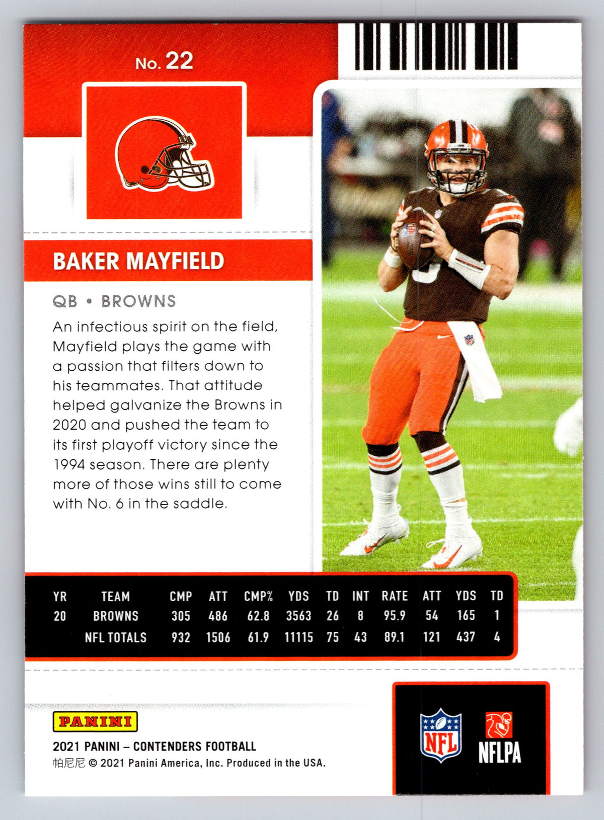 2021 Panini Contenders #22 Baker Mayfield