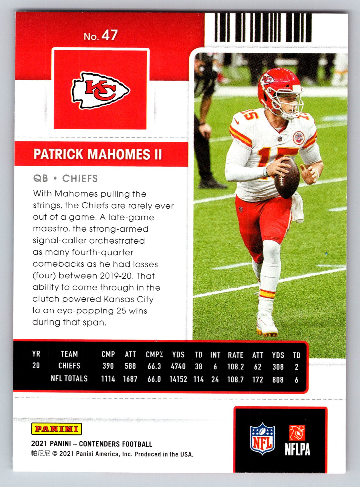 2021 Panini Contenders #47 Patrick Mahomes II
