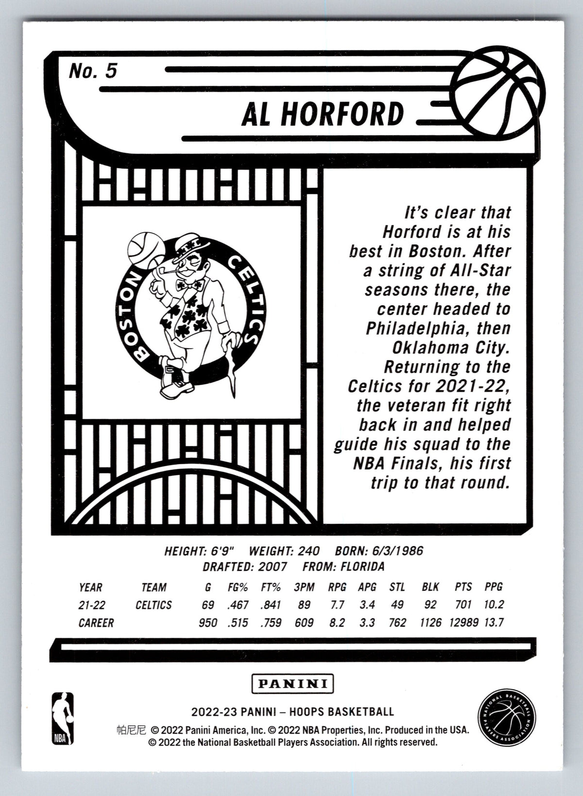 2022-23 Hoops #5 Al Horford