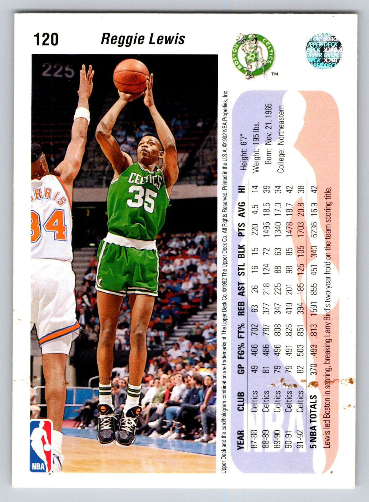 1992-93 Upper Deck #120 Reggie Lewis