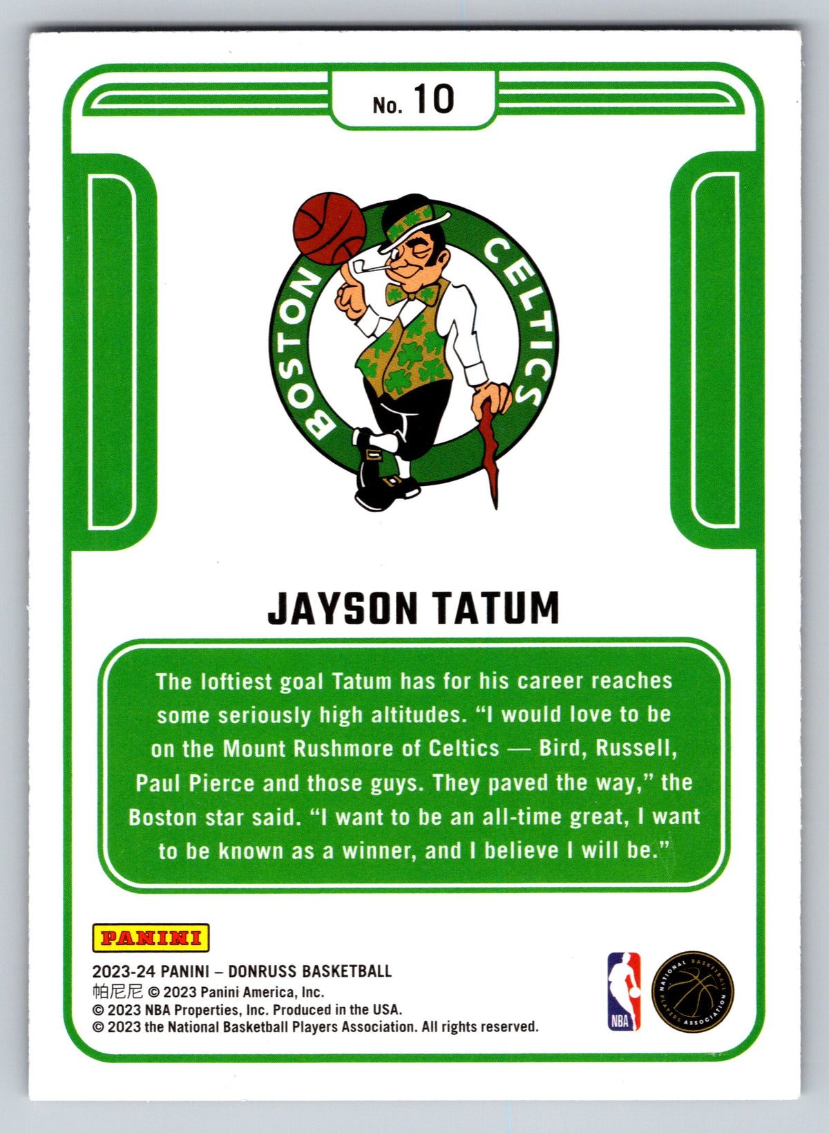 2023-24 Donruss #10 Jayson Tatum Complete Players