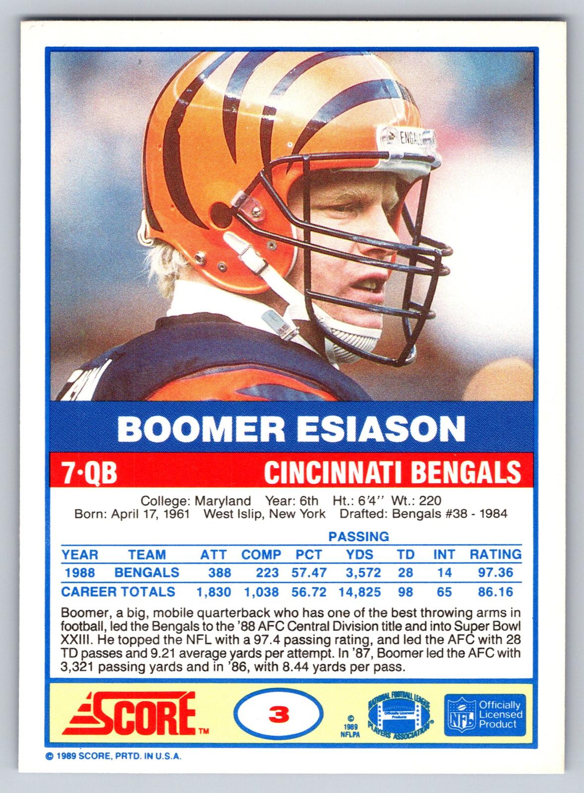 1989 Score #3 Boomer Esiason
