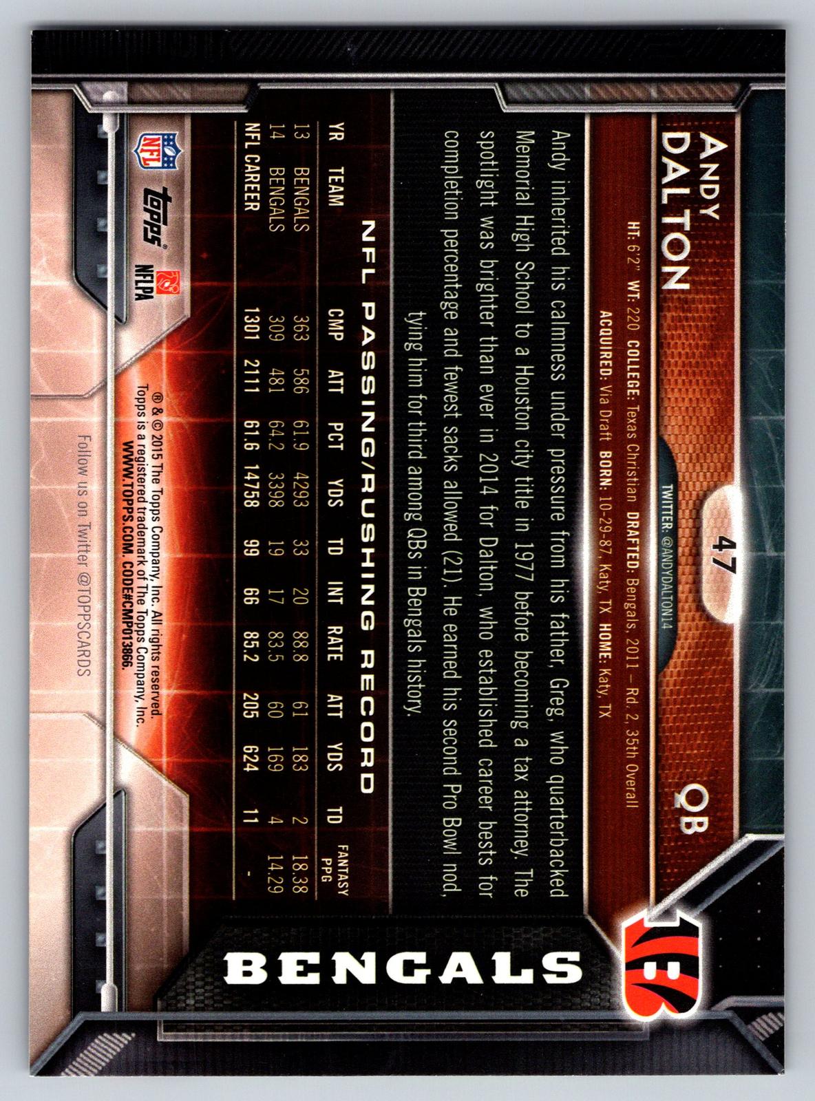 2015 Topps #47 Andy Dalton