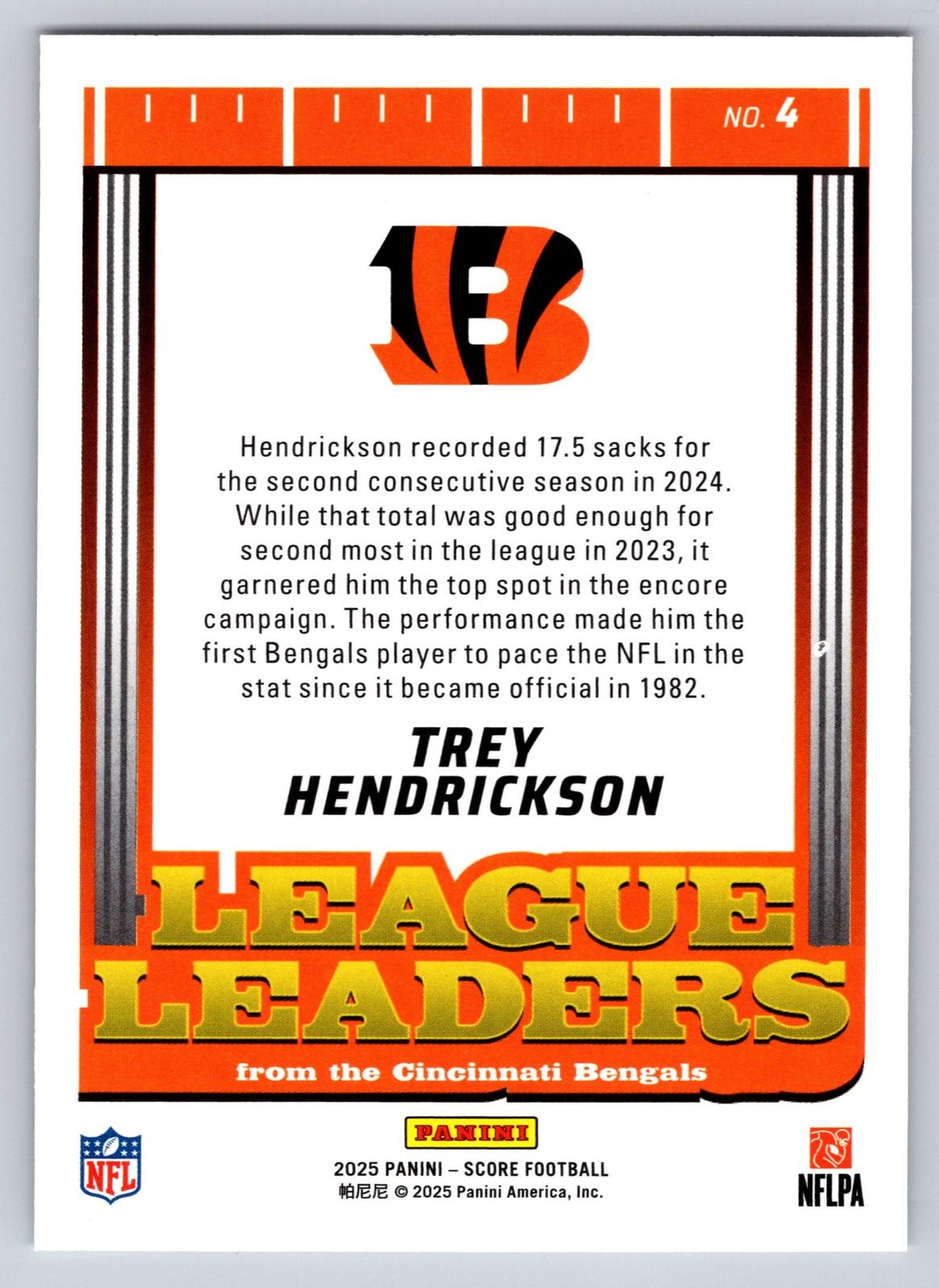 2025 Score #4 Trey Hendrickson League Leaders