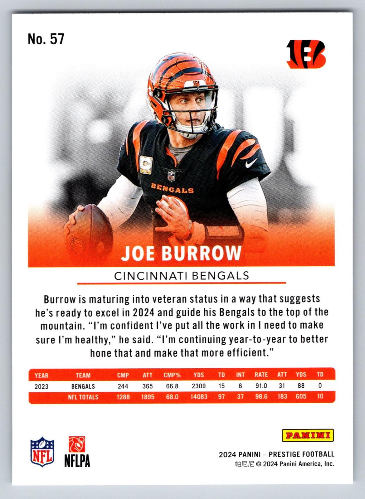 2024 Panini Prestige #57 Joe Burrow