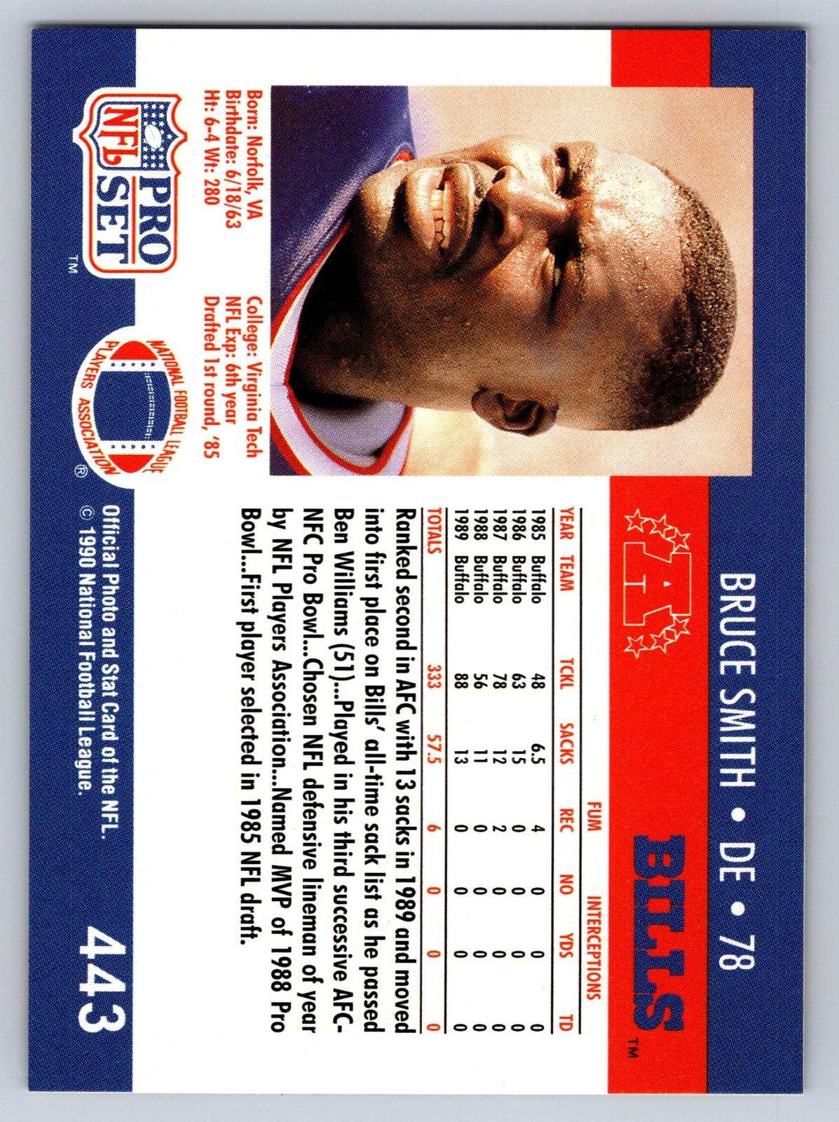 1990 Pro Set #443 Bruce Smith