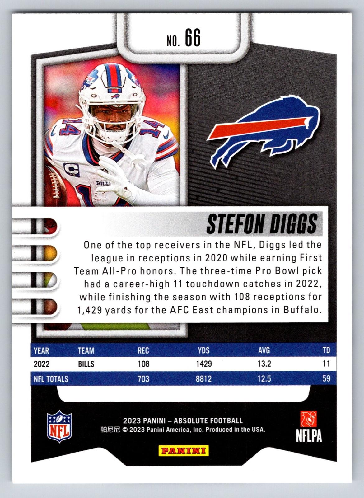 2023 Panini Absolute #66 Stefon Diggs Green