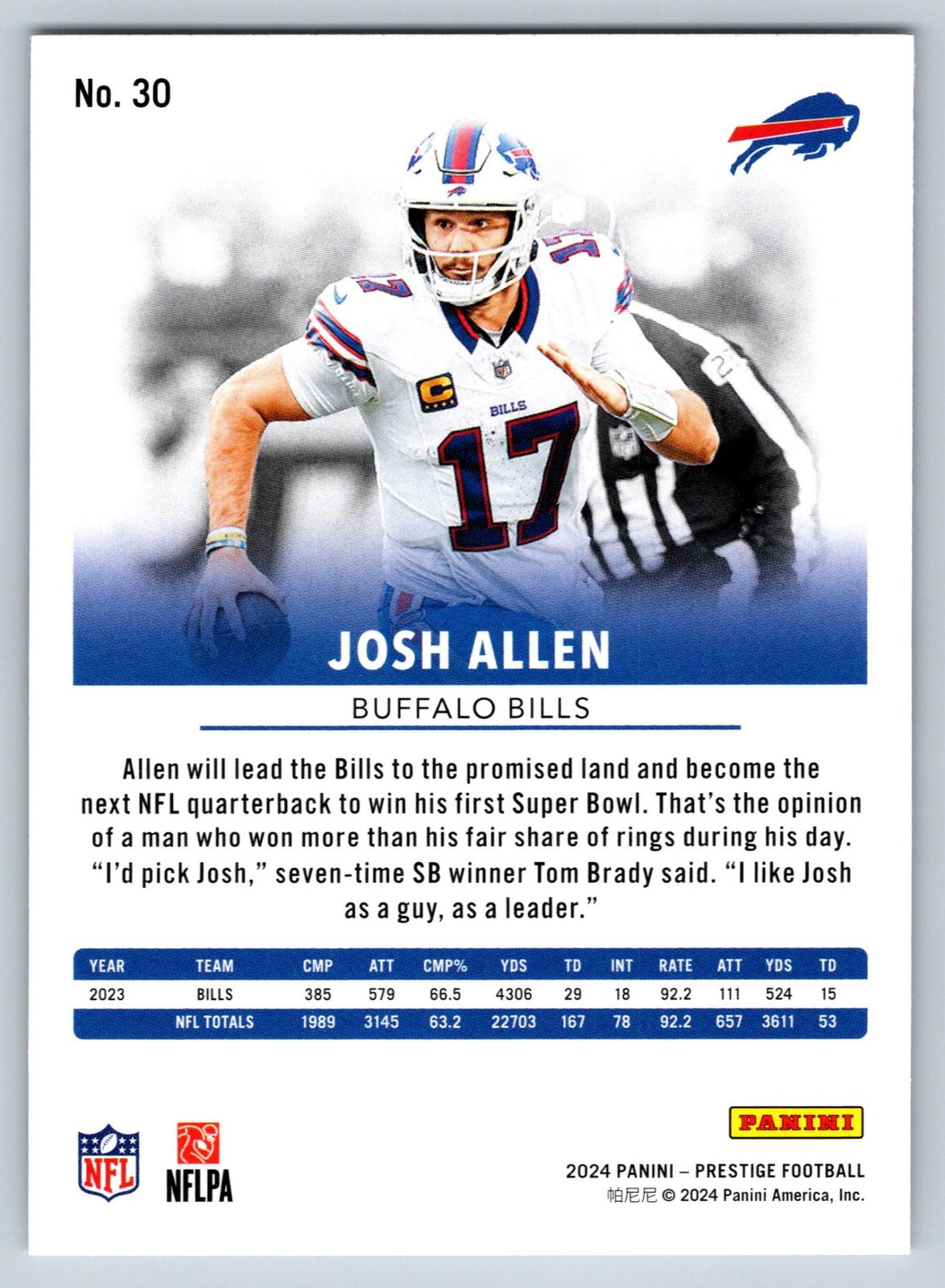2024 Panini Prestige #30 Josh Allen