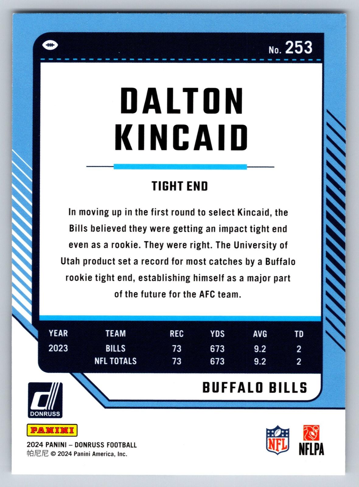2024 Donruss #253 Dalton Kincaid