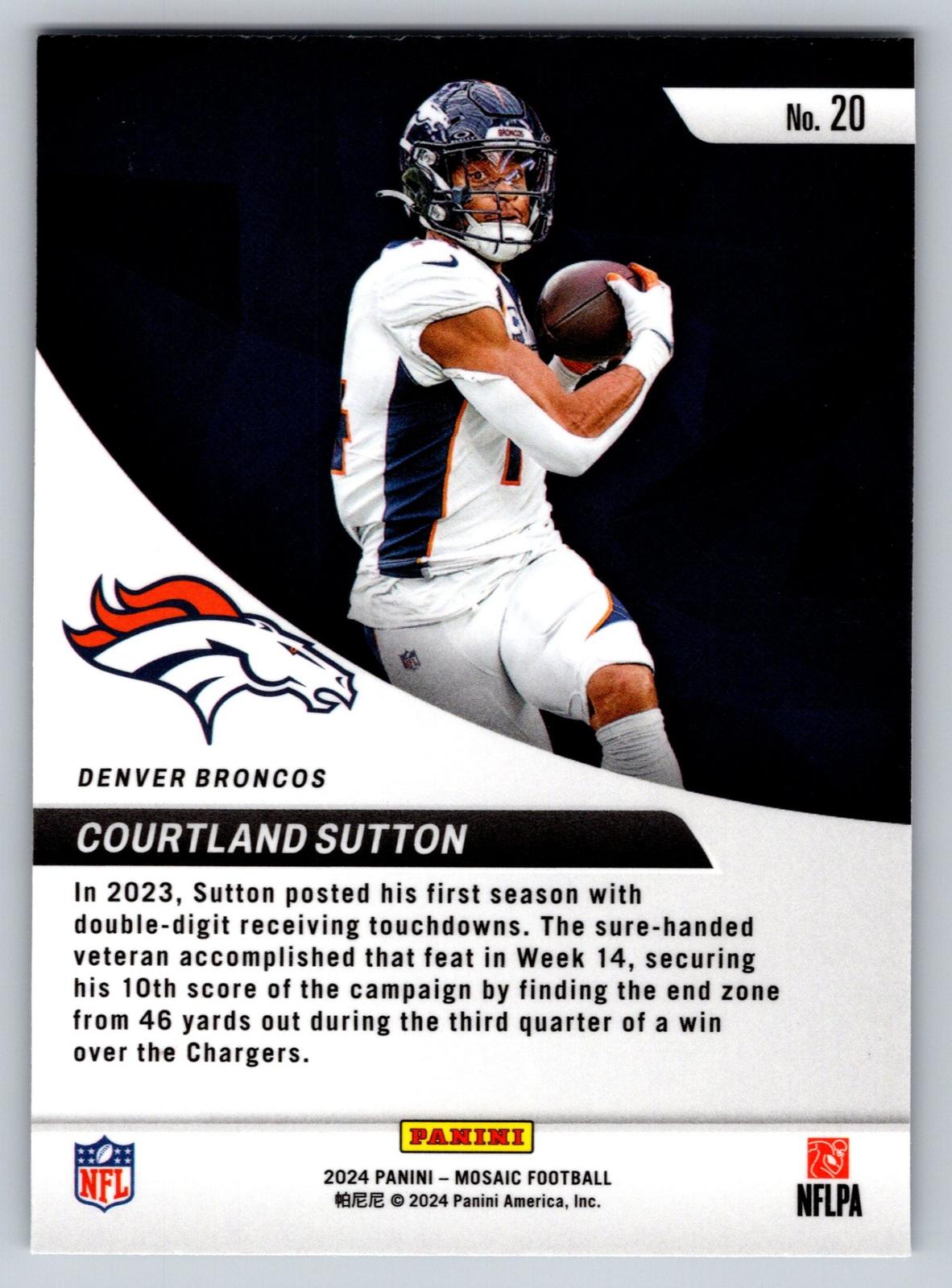 2024 Panini Mosaic #20 Courtland Sutton Elevate