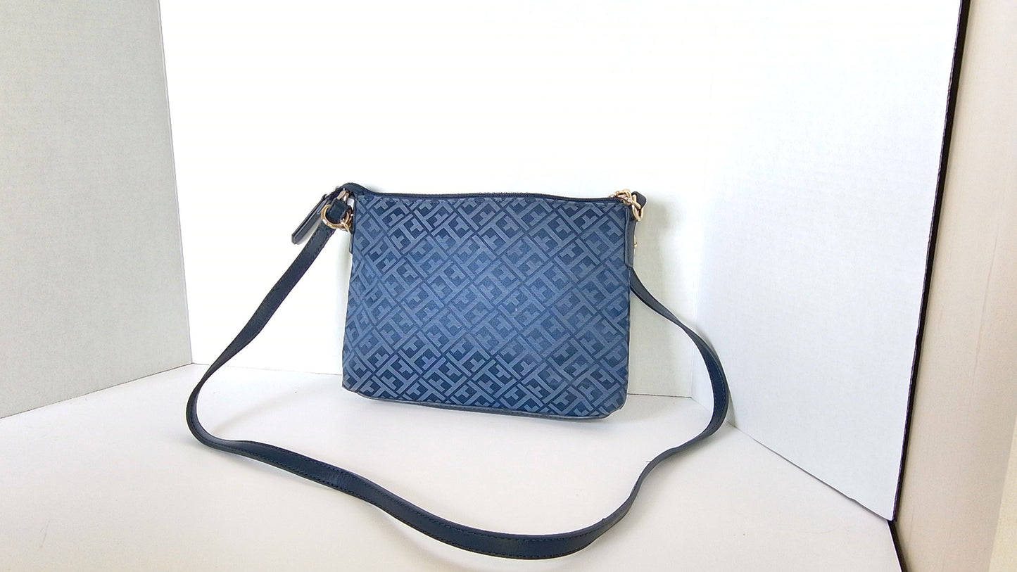 Tommy Hilfiger Blue Crossbody Bag with Logo Pattern