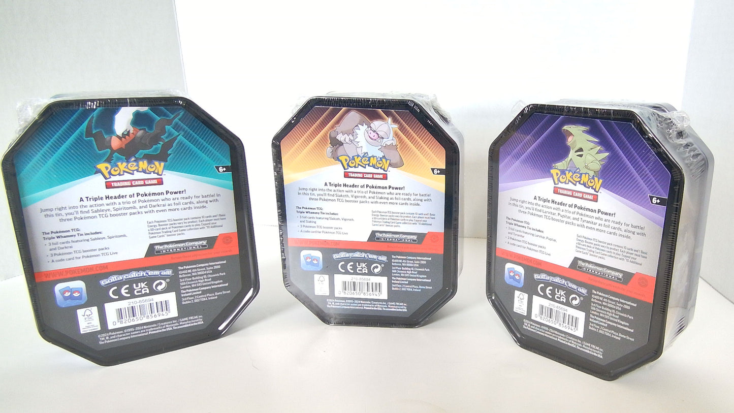 Pokemon Triple Whammy Tin Set