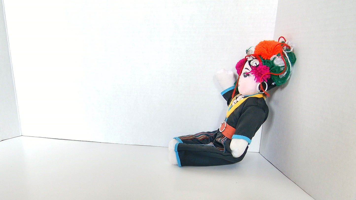 Handmade Ethnic Cloth Doll w/ Tradional Costume