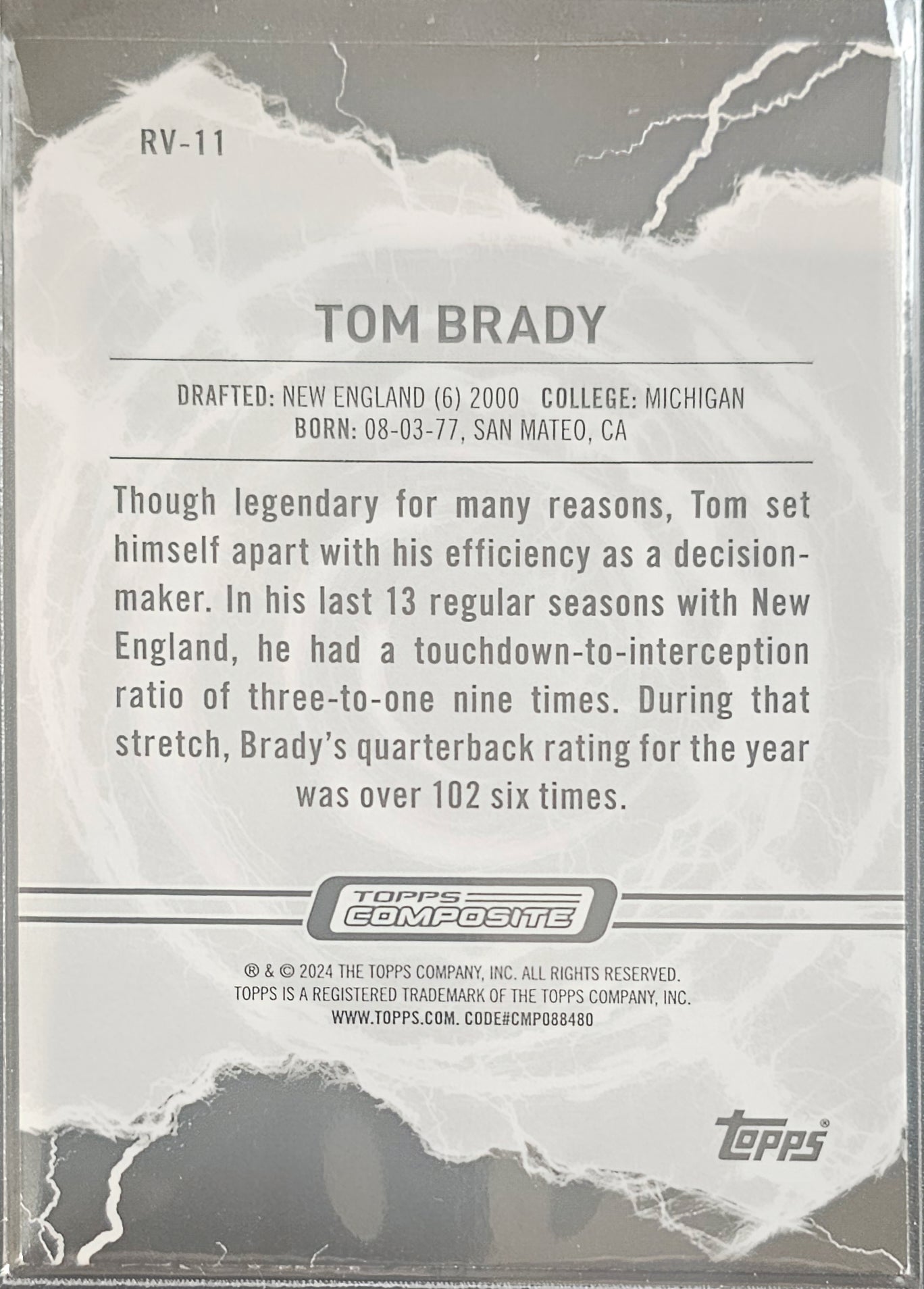 2023 Tom Brady Topps composite Resurgence Voltaic Pink Refactor