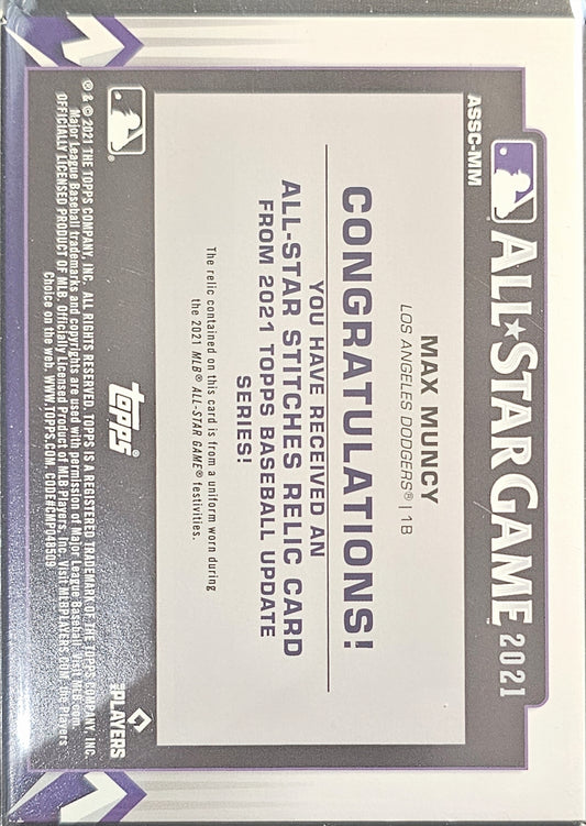 2021 Max Muncy Topps Update - All Star Stitches