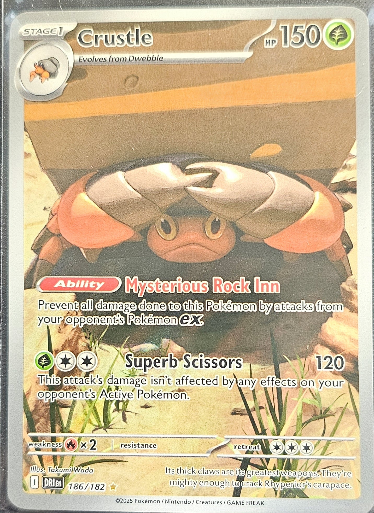 Pokemon Crustle - 186/182 (Rare Holo) Destined Rivals