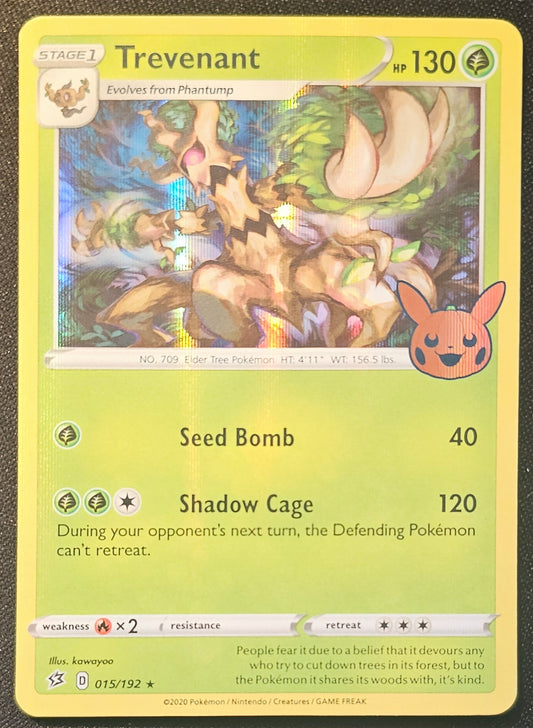 Pokemon Trevenant - 015/192 (Stamped Holo) 2020 Trick or Trade