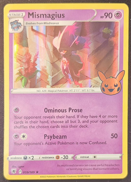 Pokemon Mismagius - 059/189 (Stamped Holo) 2022 Trick or Trade
