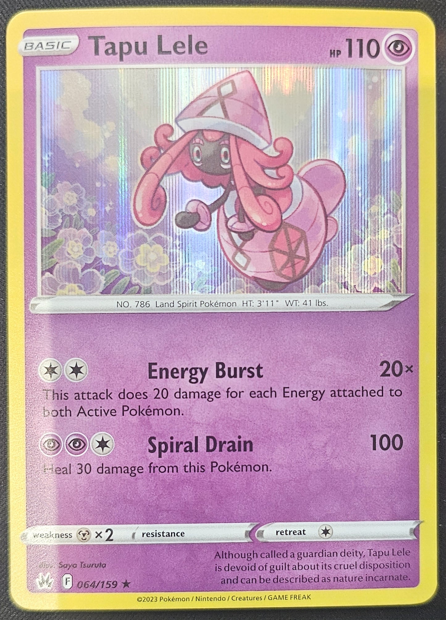 Pokemon Tapu Lele - 064/159 (Reverse Holo) Crown Zenith