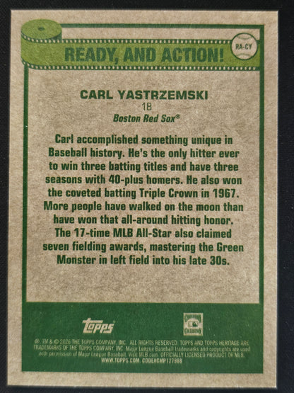 2026 Topps Heritage #RA-CY Carl Yastrzemski Ready, and Action!