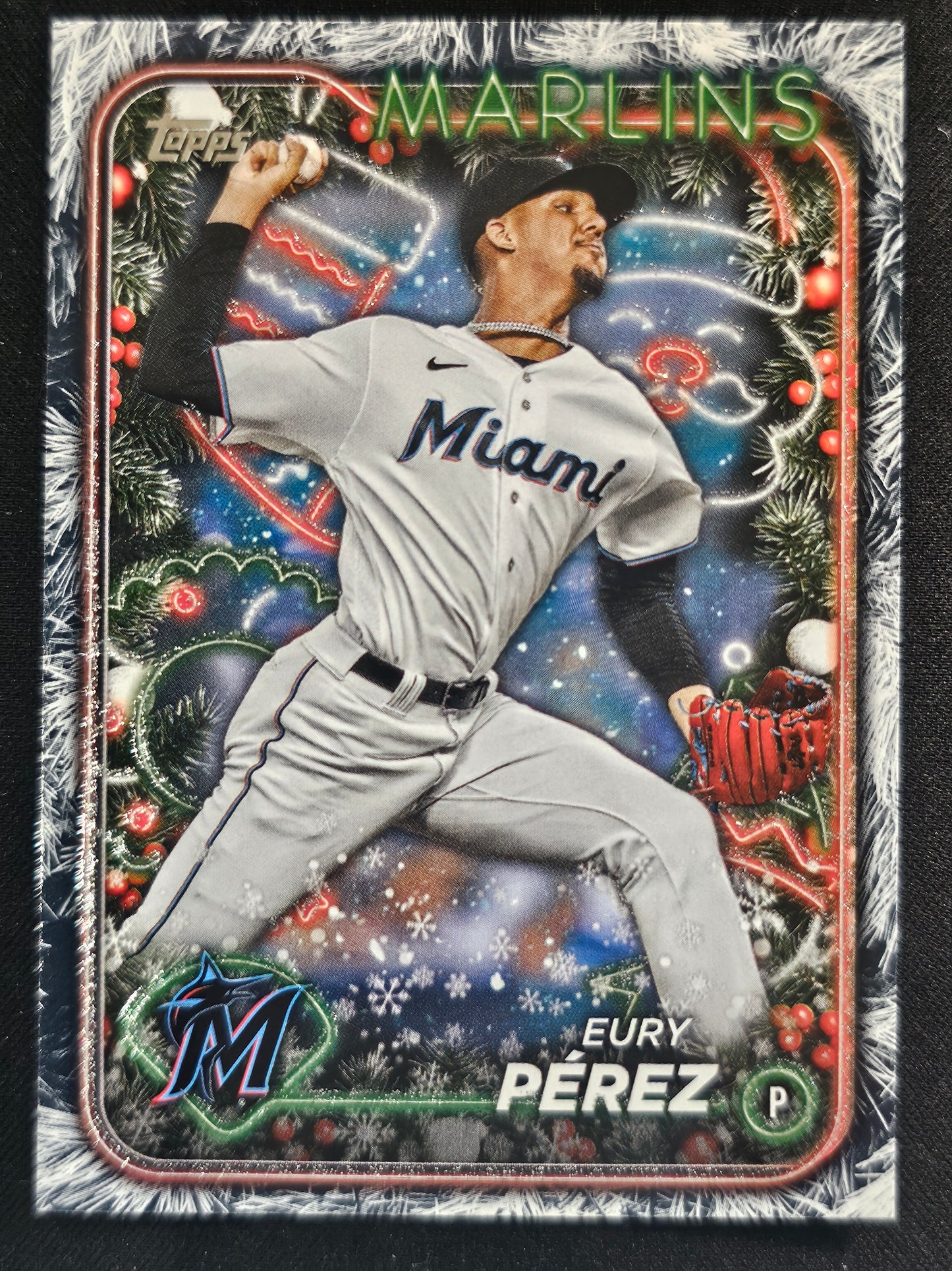 2024 Topps Holiday #H52 Eury Pérez Holiday Tree