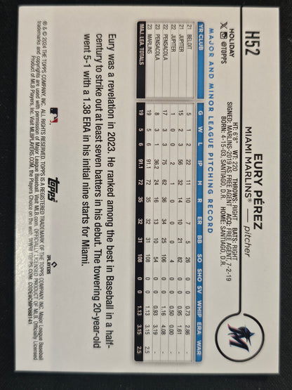 2024 Topps Holiday #H52 Eury Pérez Holiday Tree