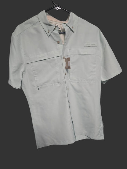 Eddie Bauer Rainier Ripstop Short Sleeve Shirt Men's Small Celadon NWT UPF 50+