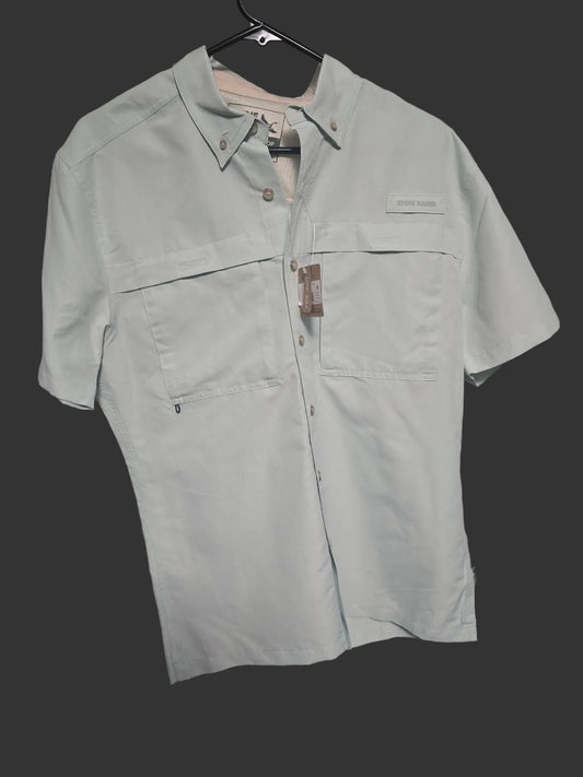 Eddie Bauer Rainier Ripstop Short Sleeve Shirt Men's Small Celadon NWT UPF 50+