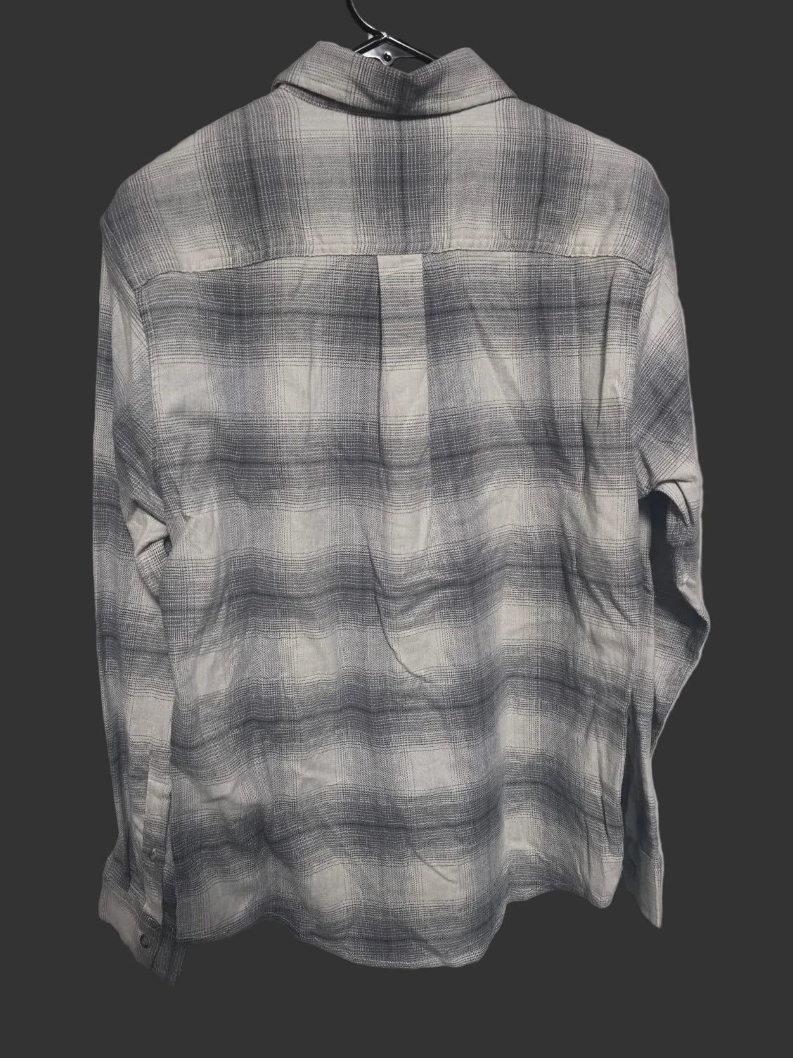 Eddie Bauer Men's Field Flannel Flex Shirt Gray Plaid Long Sleeve Size Small NWT
