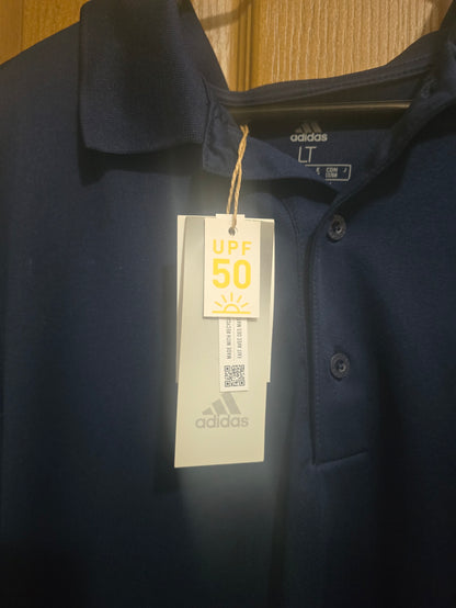 Adidas Men's LT Tall Polo Shirt Collegiate Navy Blue Performance Golf NWT