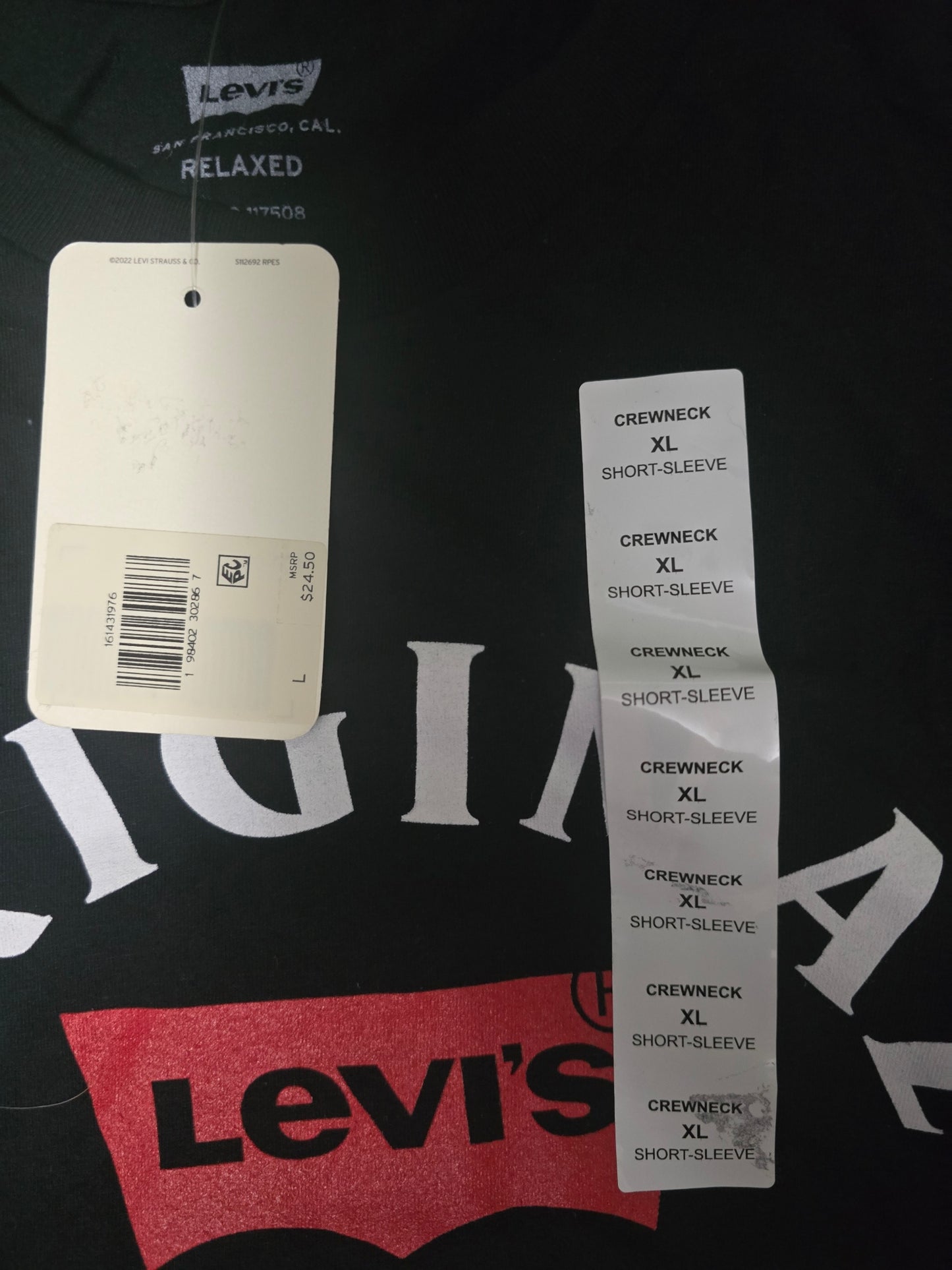 Levi's Original Est. 1873 Graphic T-Shirt Black Men's XL NWT Relaxed Fit