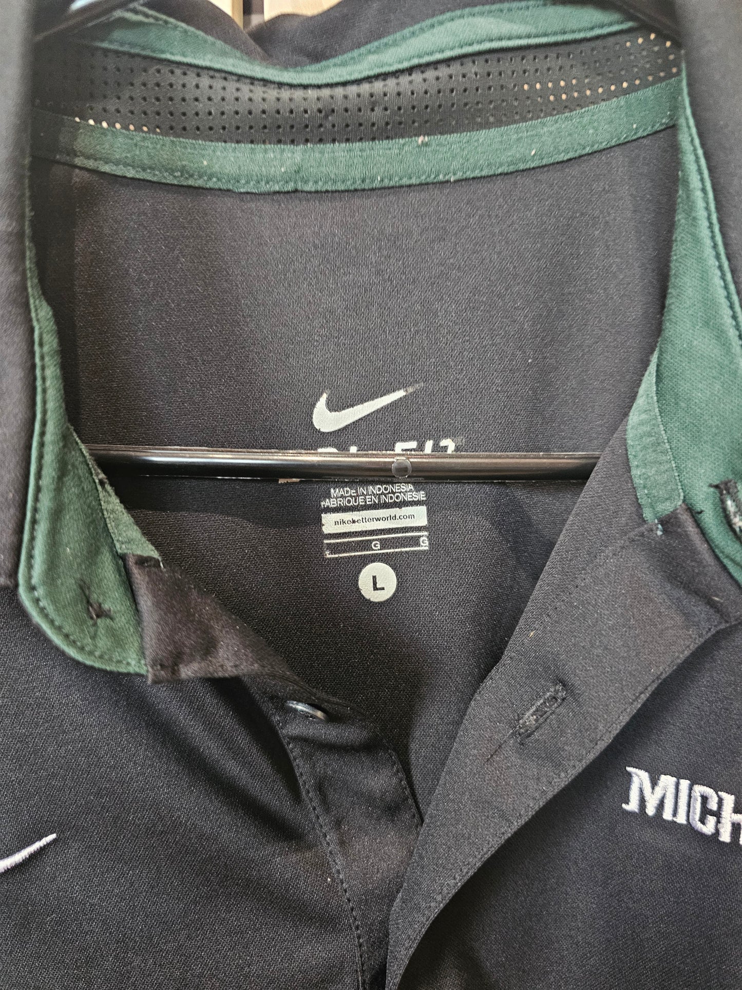 Nike Michigan State Spartans Black Polo Shirt (Men's Large)